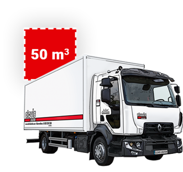 Image du camion représentant 50m3 de volume