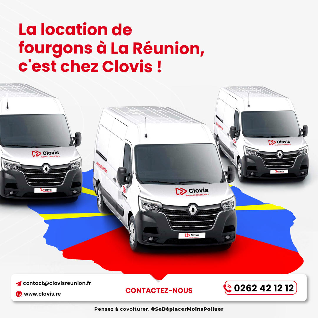 La location de fourgons à La Réunion, c'est chez Clovis !