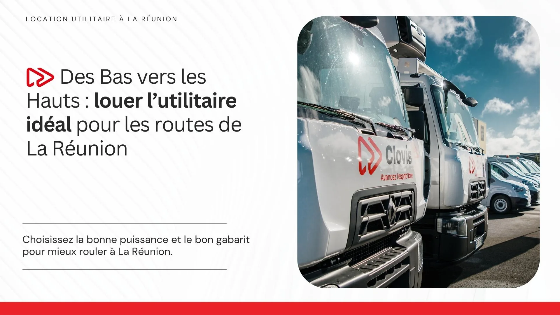 Fourgon de location utilitaire à La Réunion sur une route de montagne entre le littoral et les Hauts